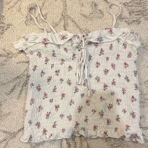 American eagle Floral Ruffle Trim Women Top
